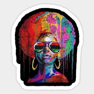 afro melanin art Sticker